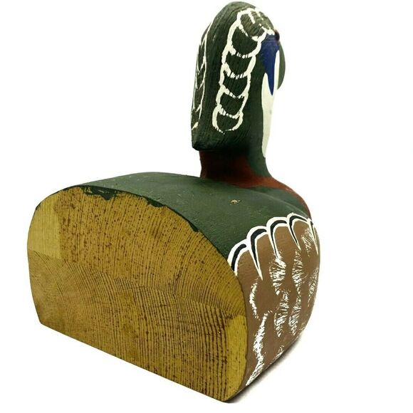 J.C Edwards Wooden Mallard And Drake Half Ducks Decoy/ Decoration Bookend - Picture 10 of 12